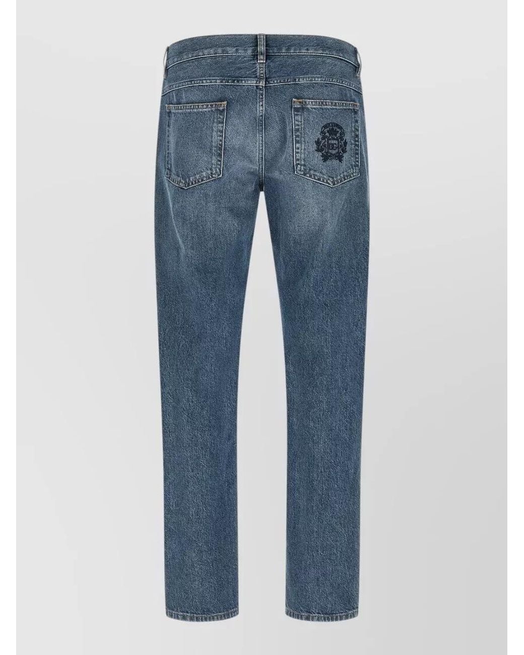 Dolce & Gabbana Blue Cotton Straight-Leg Regular-Fit Jeans for men