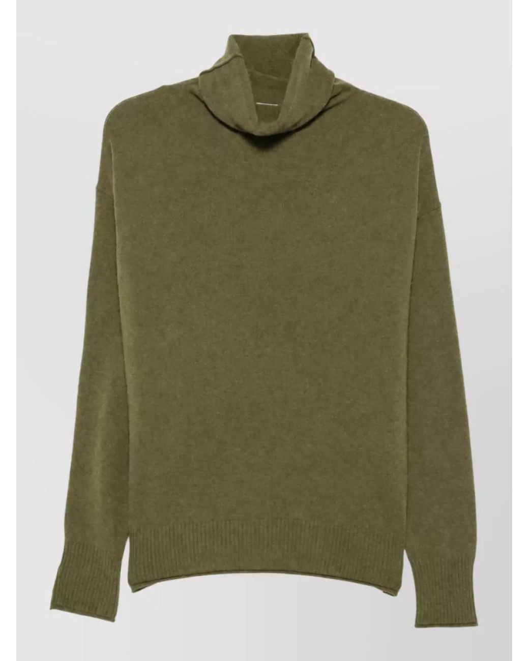 C.t. Plage Green Cashmere Ribbed Turtleneck Sweater