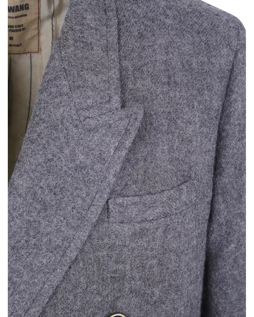 Uma Wang Blue Virgin Wool Coat for men