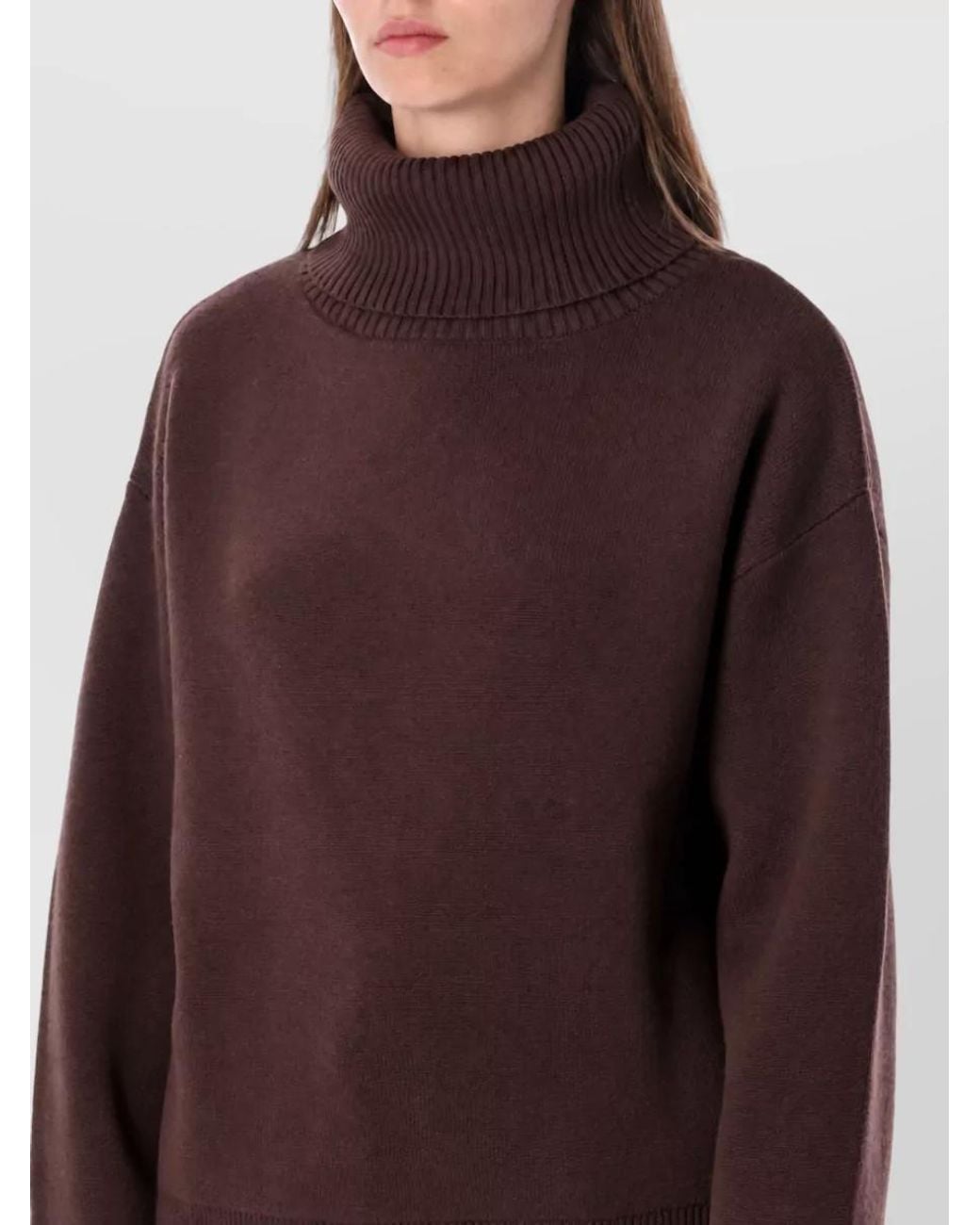 Rhea Costa Purple Wool Turtleneck Sweater