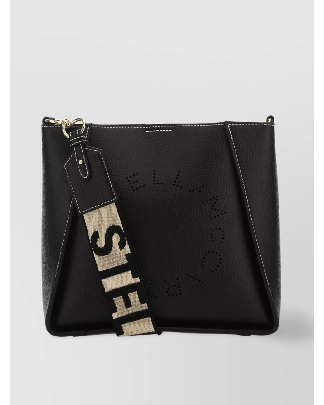 Stella McCartney Black Stella Logo Mini Crossbody Bag