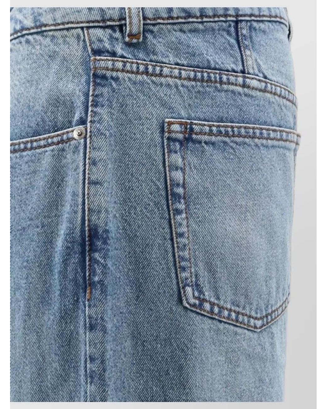 AMI Blue Denim Wide-Leg Jeans for men