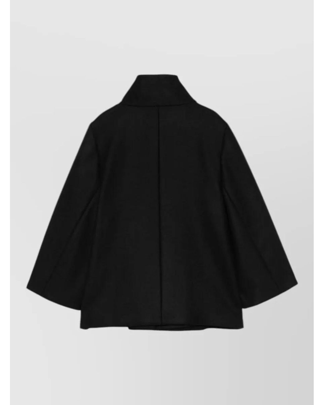 Fay Black Wool And Cashmere Long-Sleeve Funnel-Neck Coat for men