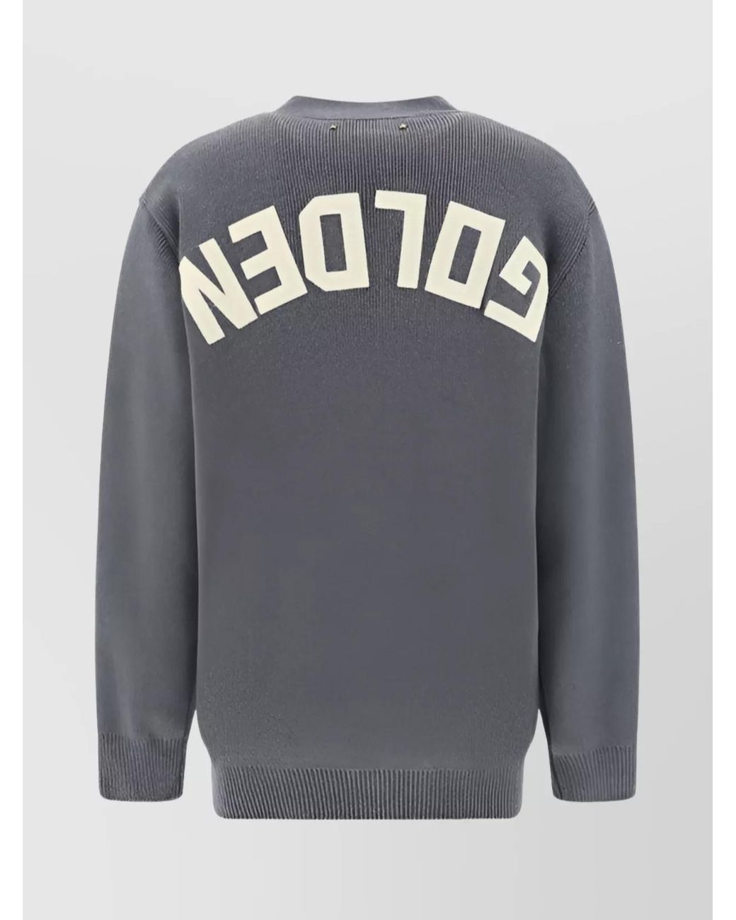Golden Goose Deluxe Brand Gray Cotton V-Neck Ribbed Knit Cardigan