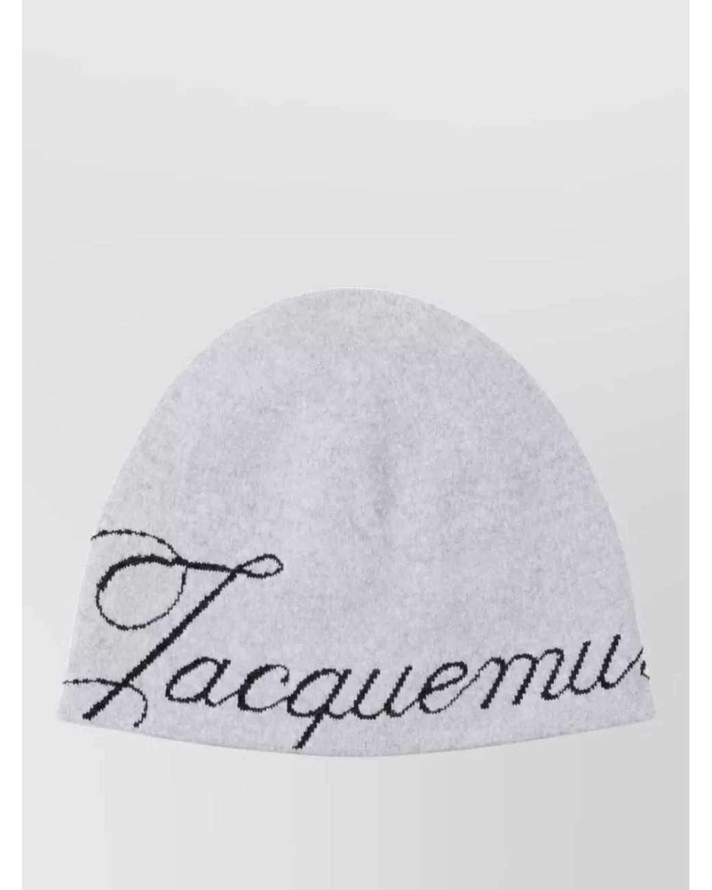 Jacquemus Gray Cashmere-Wool Logo Beanie