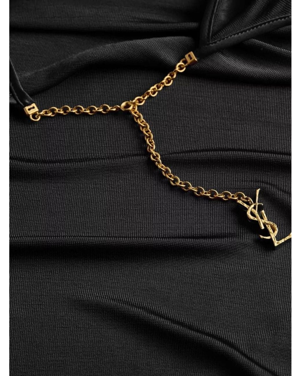 Saint Laurent Black Backless Bodysuit