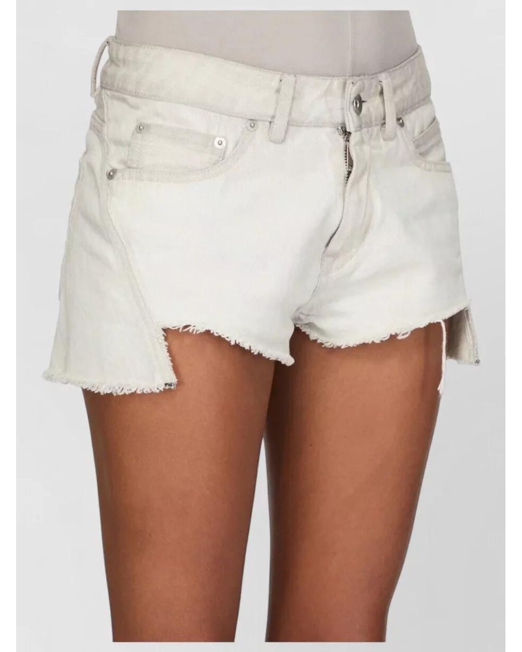 Rick Owens Black Denim Mid-Rise Straight-Leg Cutoff Shorts