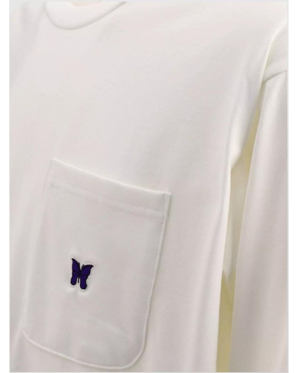 Needles White Polyester Logo T-Shirt for men