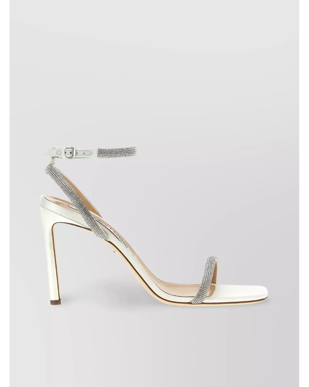 Sergio Rossi White Leather Bridal Sandals