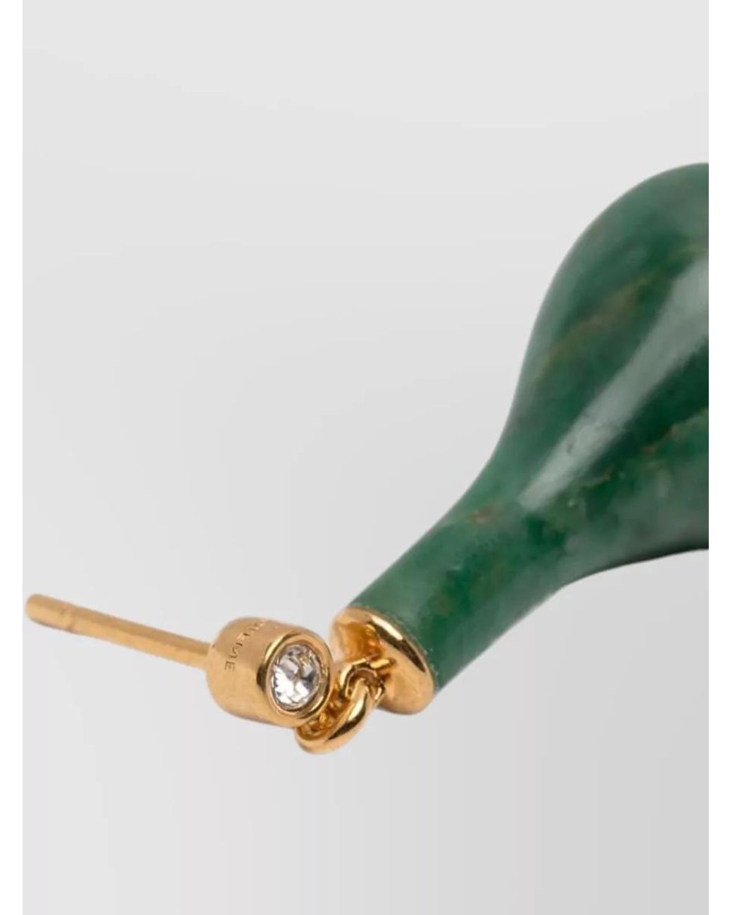 Totême Green Crystal Embellished Jade Drop Earrings