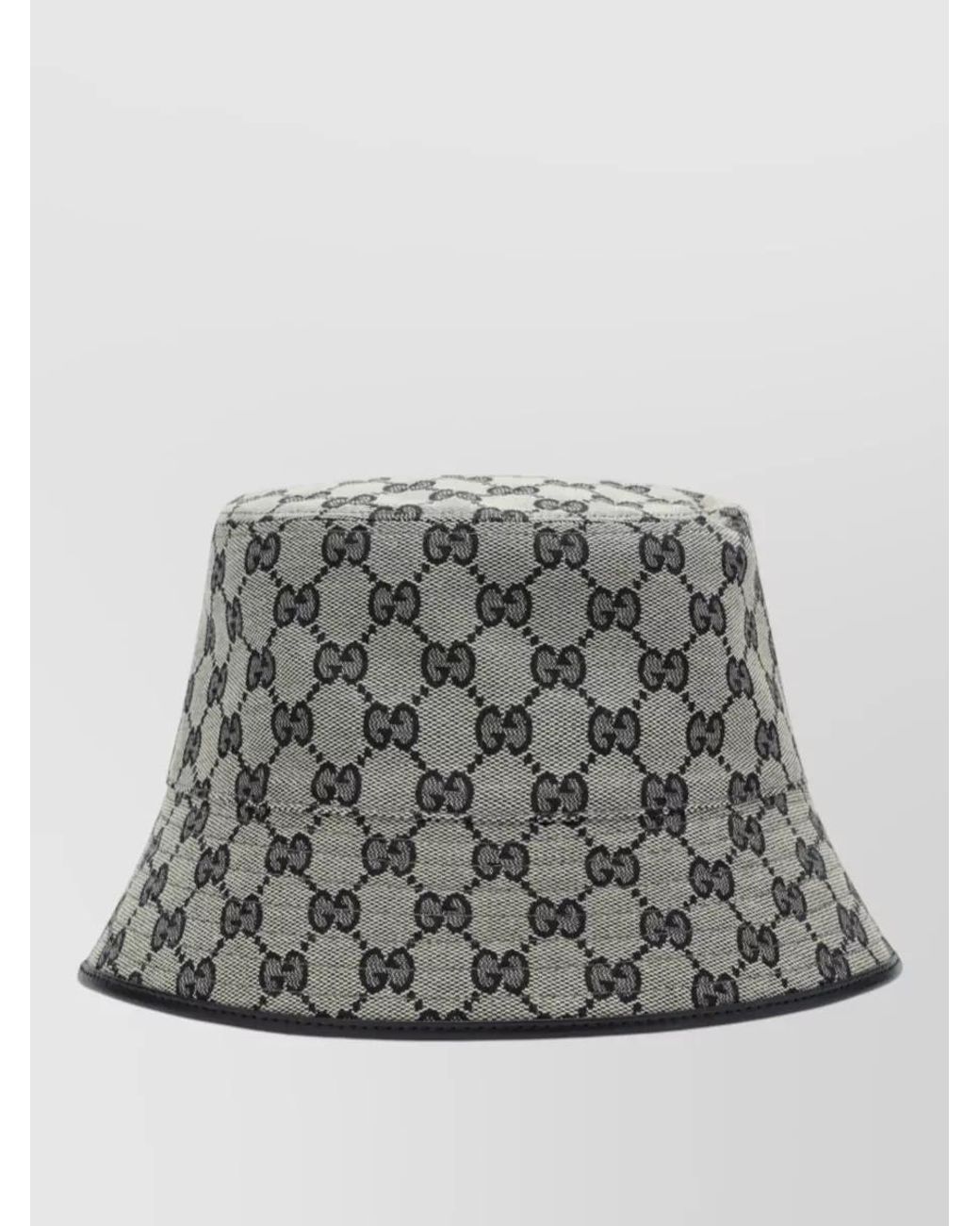 Gucci Gray Logo Canvas Bucket Hat