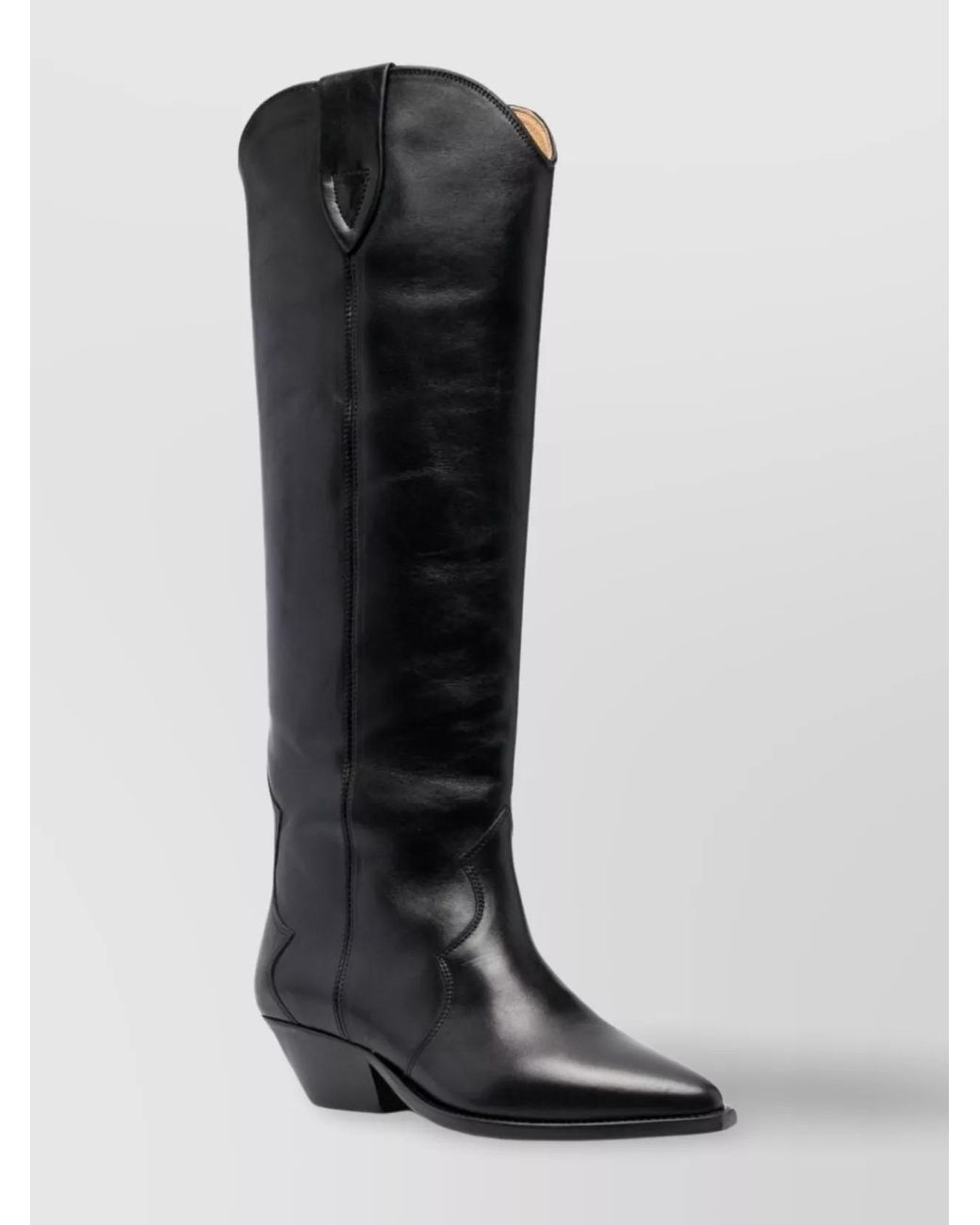 Isabel Marant Black Leather Knee-High Cowboy Boots