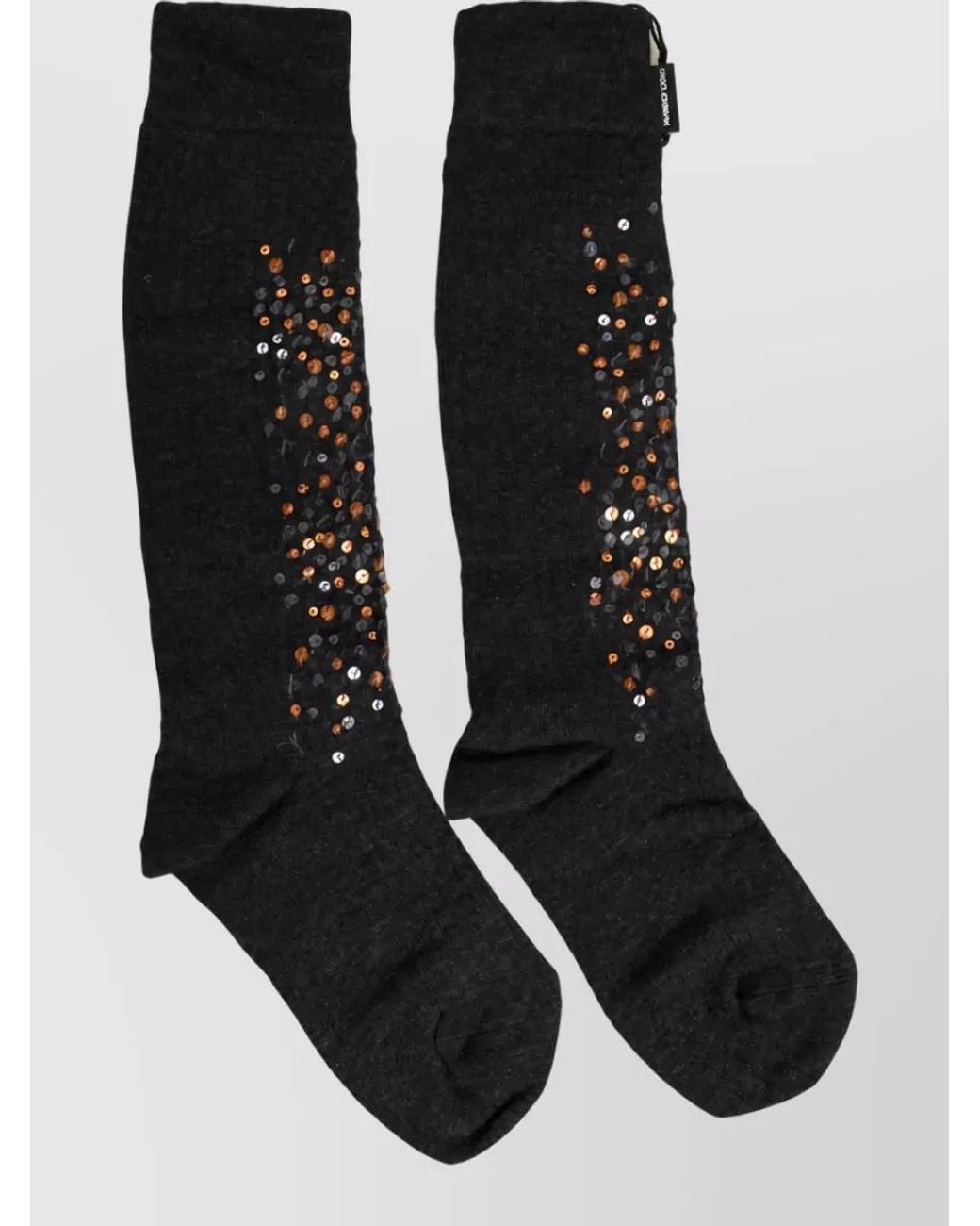 Dolce & Gabbana Black Sequined Knee-High Socks