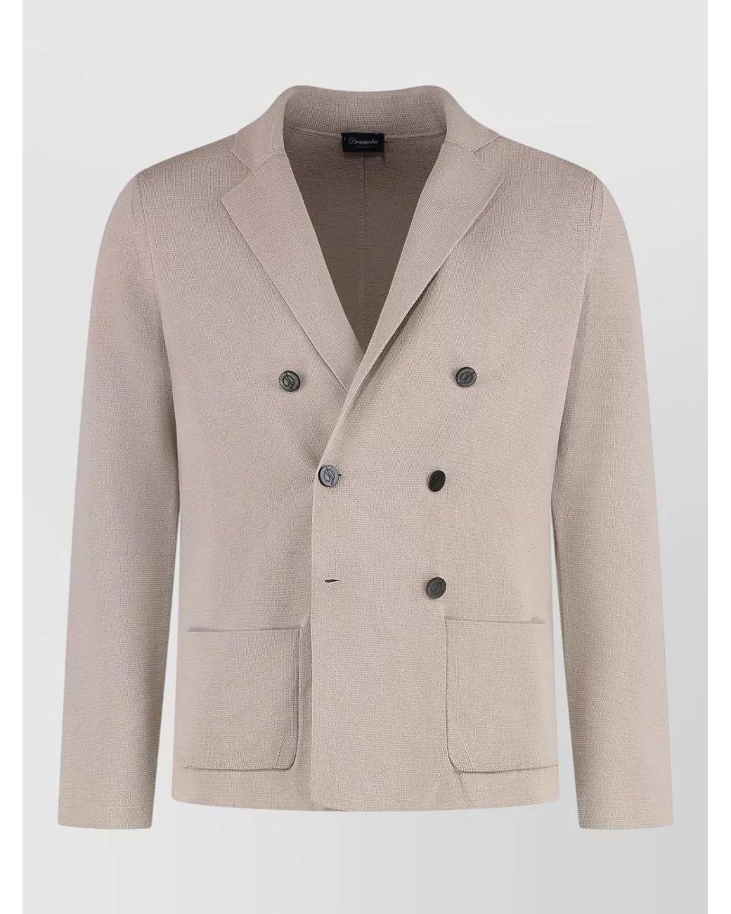 Drumohr Natural Cotton Knitted Double-Breasted Blazer for men