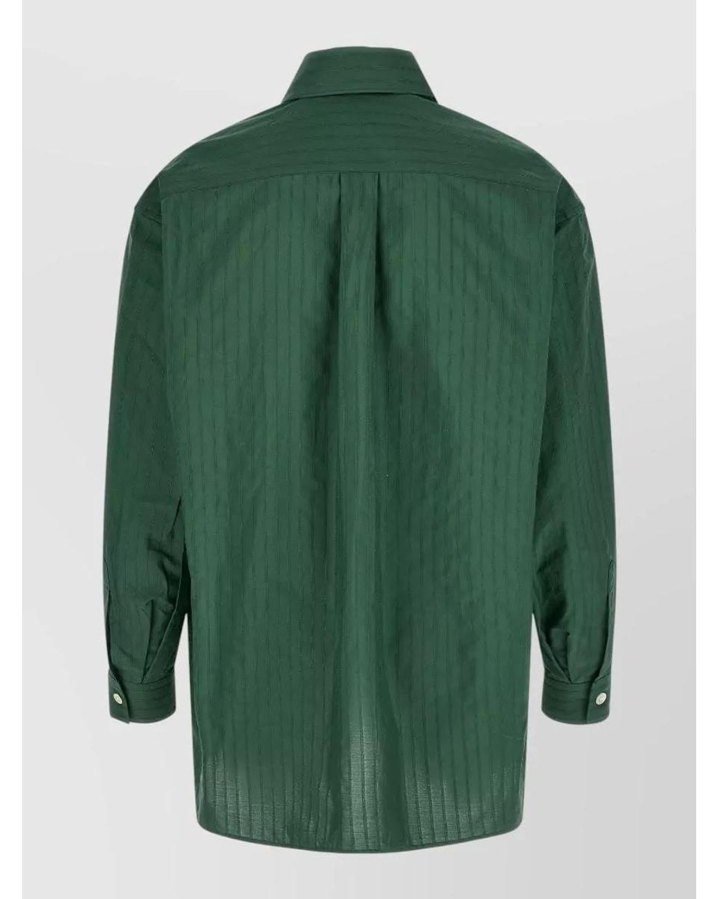 NAMACHEKO Green Grinda Shirt Long Sleeves Button Collar for men