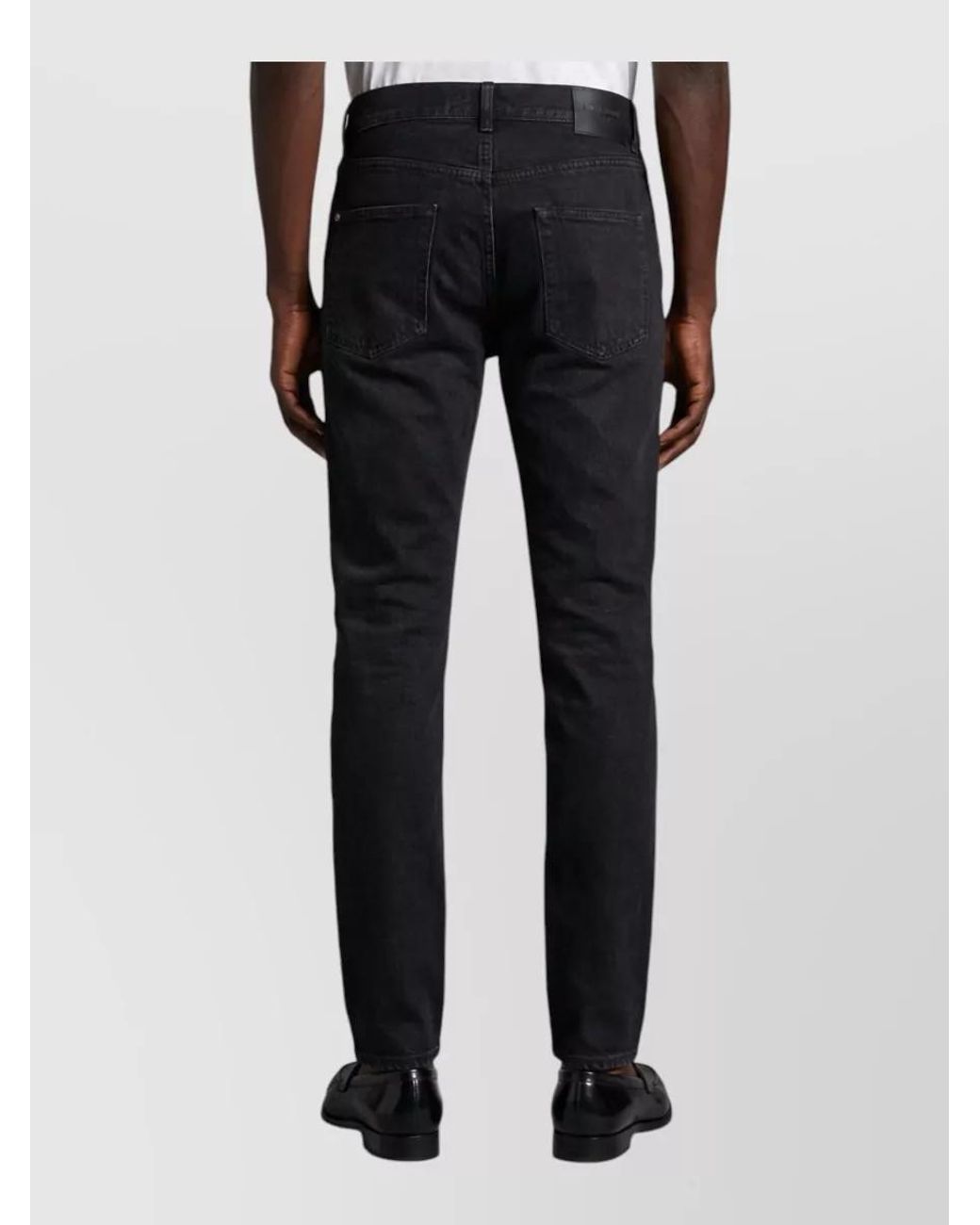 Saint Laurent Blue Cotton Mid-Rise Wide Straight-Leg Jeans for men