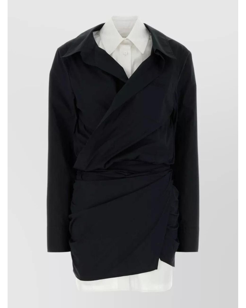 The Attico Black Stretch Poplin Mini Dress
