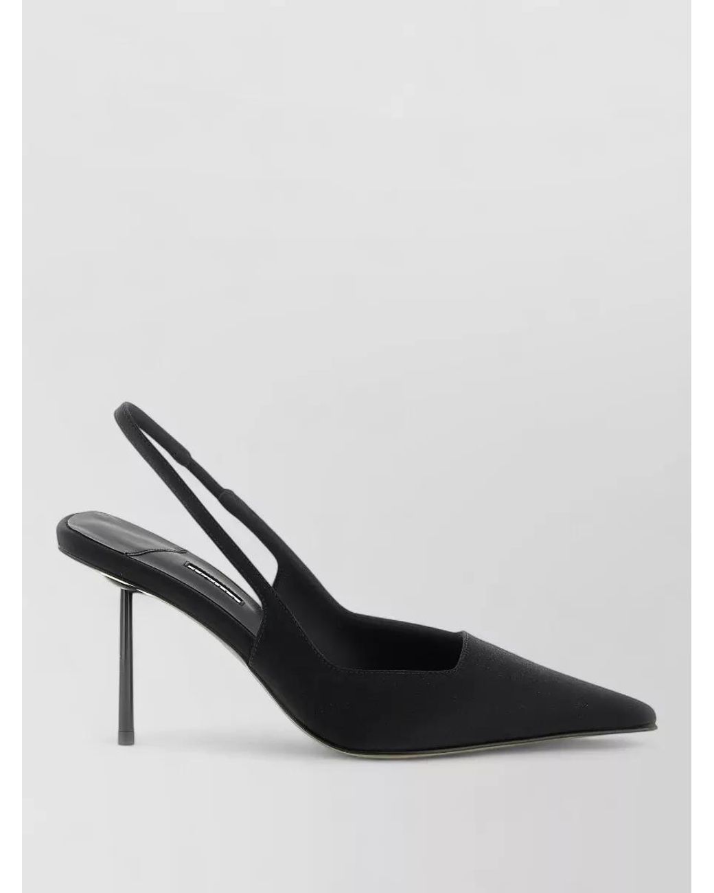 Le Silla Black Silk Satin Amelia Slingback Sandals