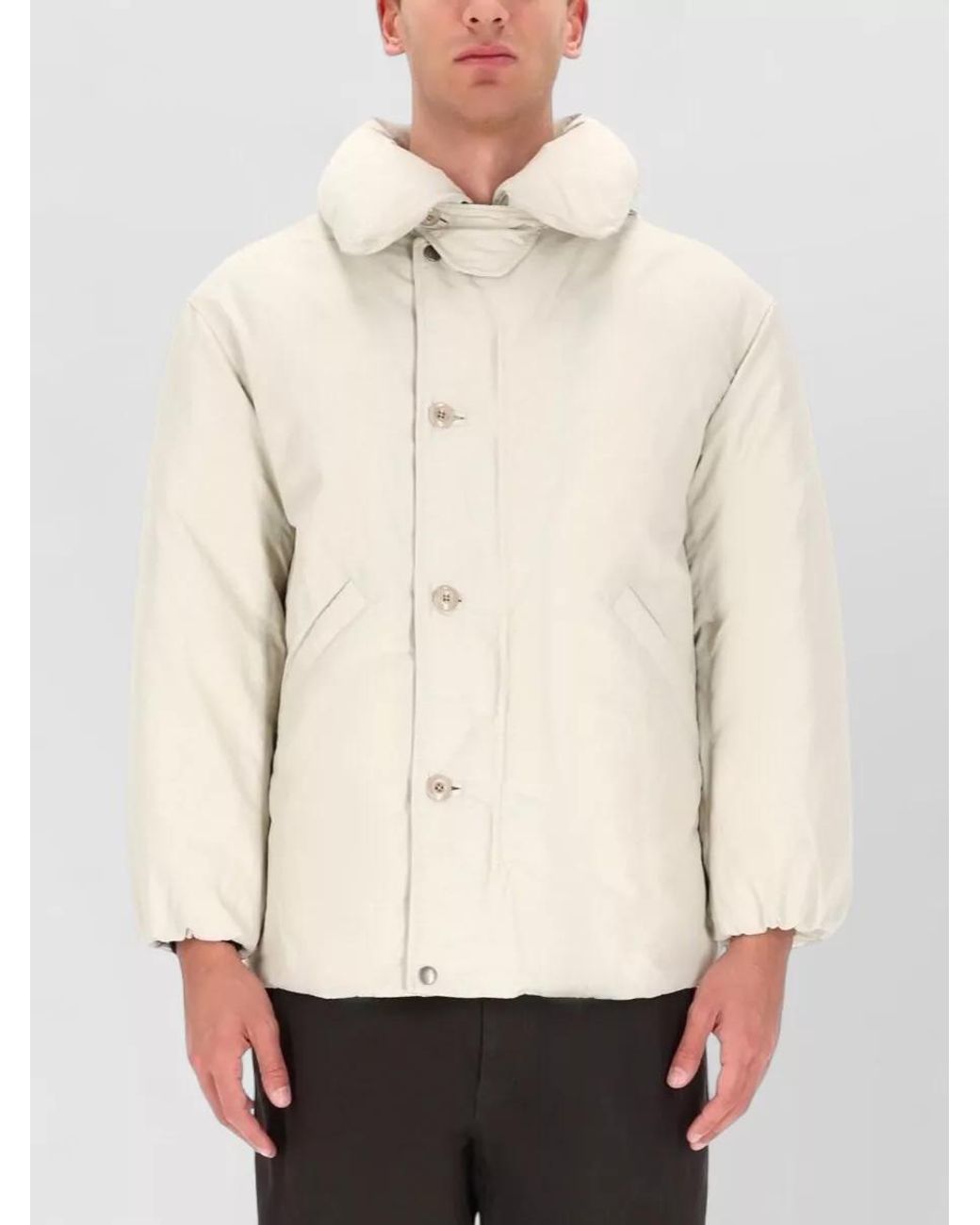 Lemaire White Oversized Padded Jacket for men