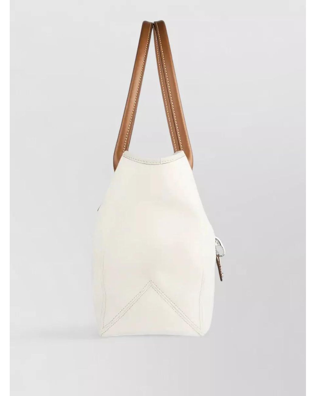 Fay White Leather Tote Bag