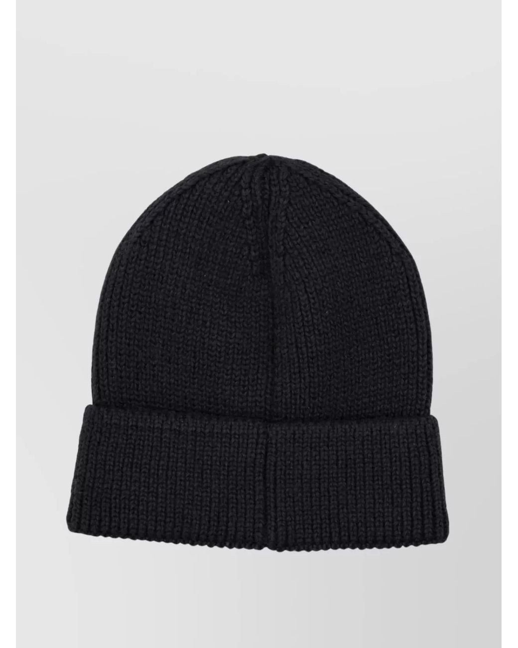 The North Face Blue Ribbed Knit Logo Cuff Beanie for men