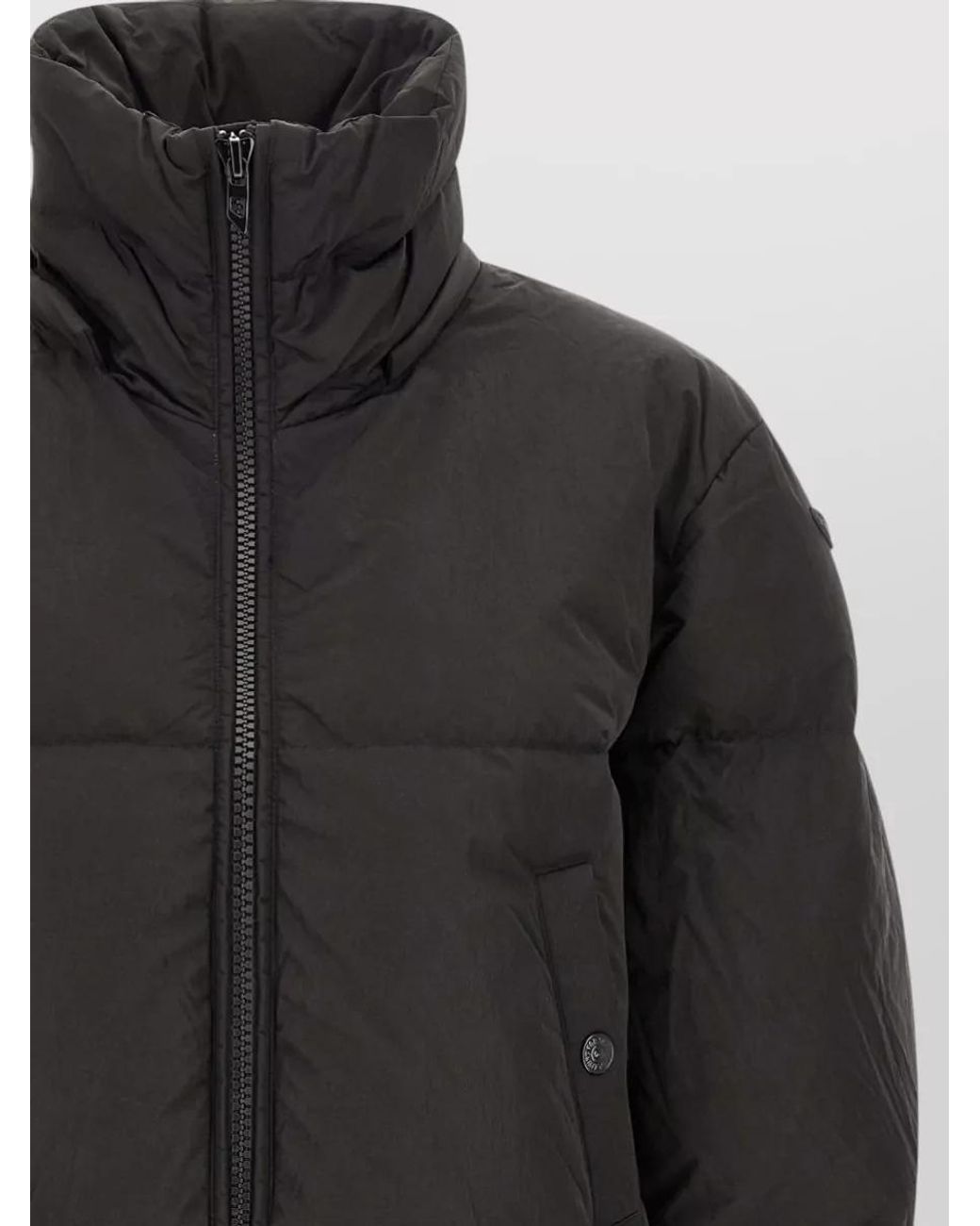 DIESEL Black Down Cropped Puffer Jacket