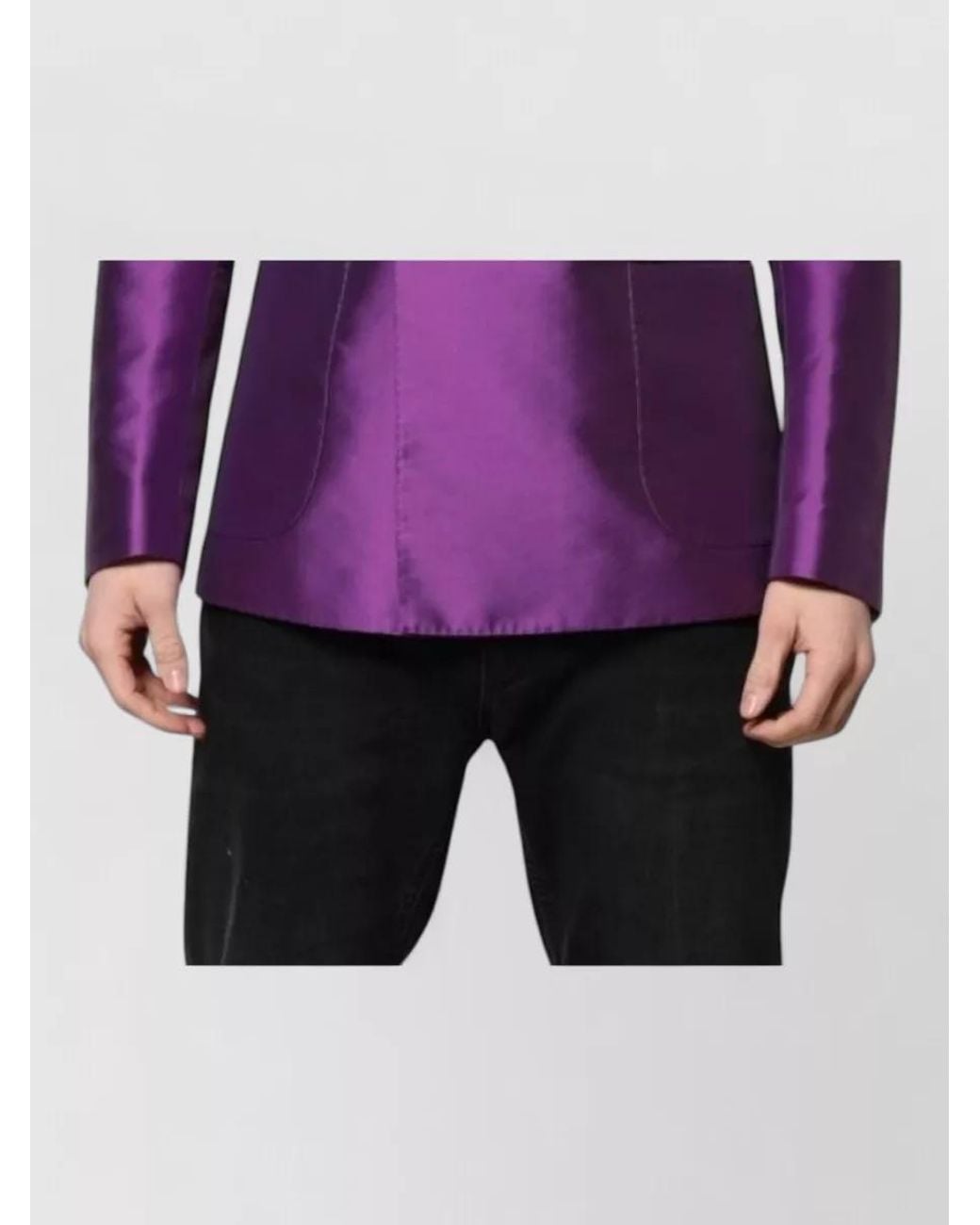 Dolce & Gabbana Purple Silk Double-Breasted Blazer for men