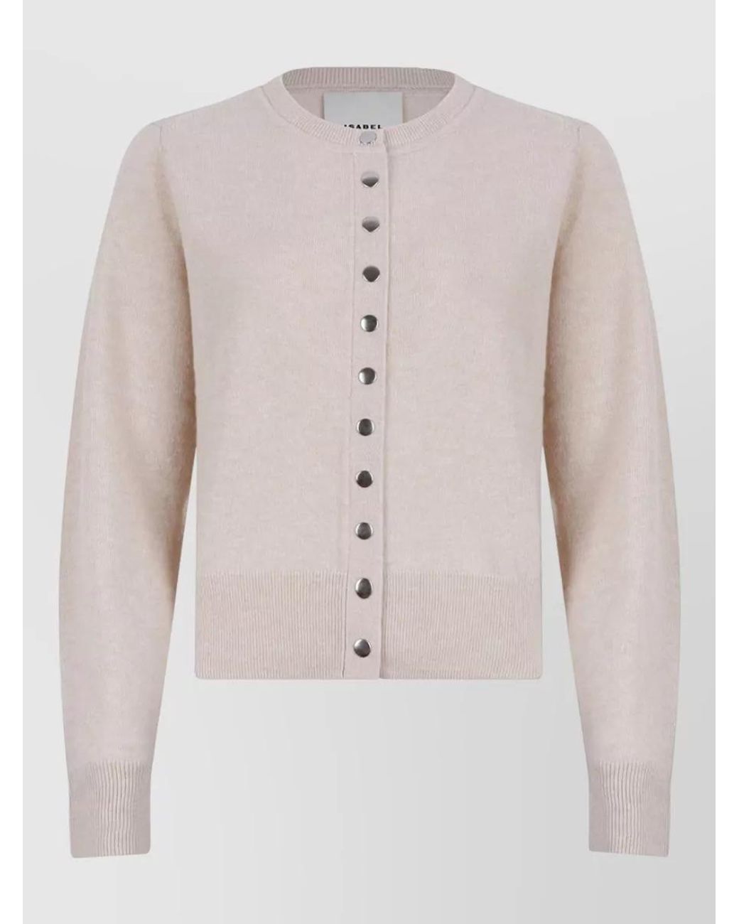 Isabel Marant Natural Buttoned Long-Sleeve Cardigan
