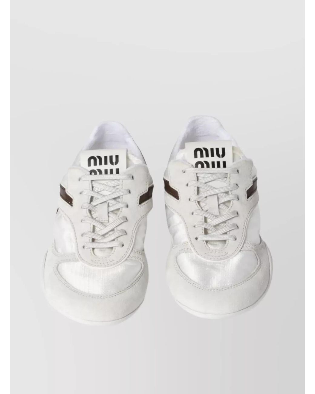 Miu Miu White Leather Low-Top Sneakers
