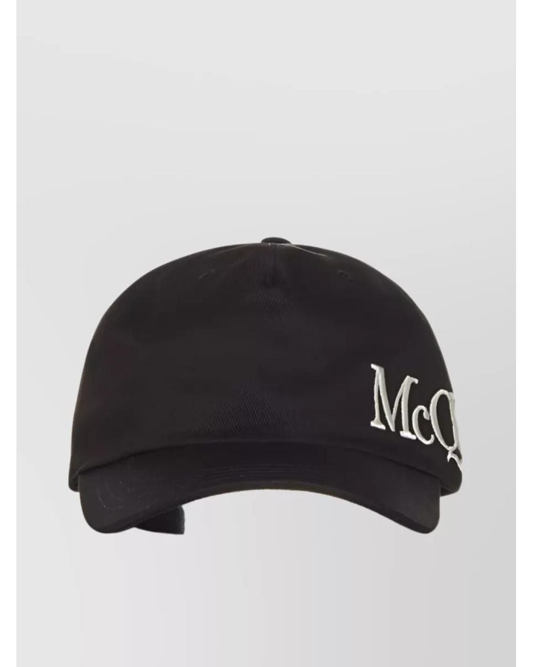 McQueen Black Cotton Logo Baseball Cap for men