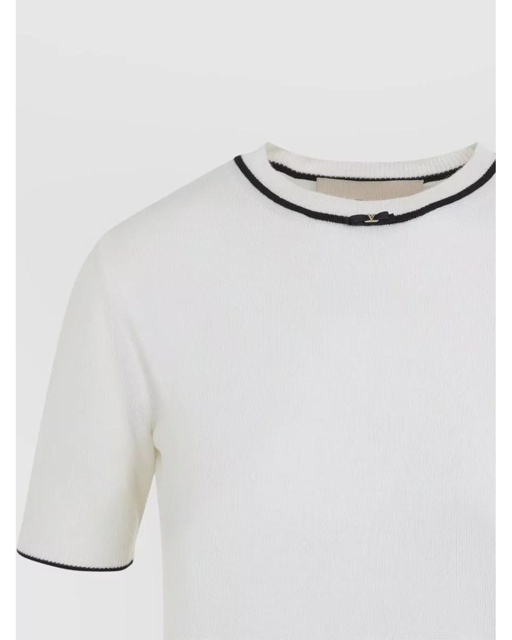 Valentino White Virgin Wool Knit T-Shirt
