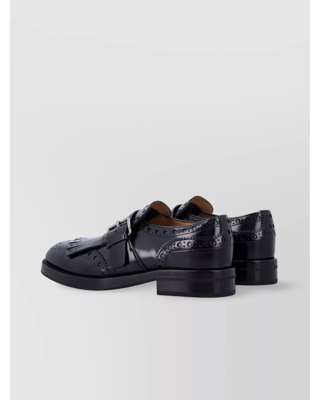 Church's Blue Leather Fringe Monk Strap Loafers