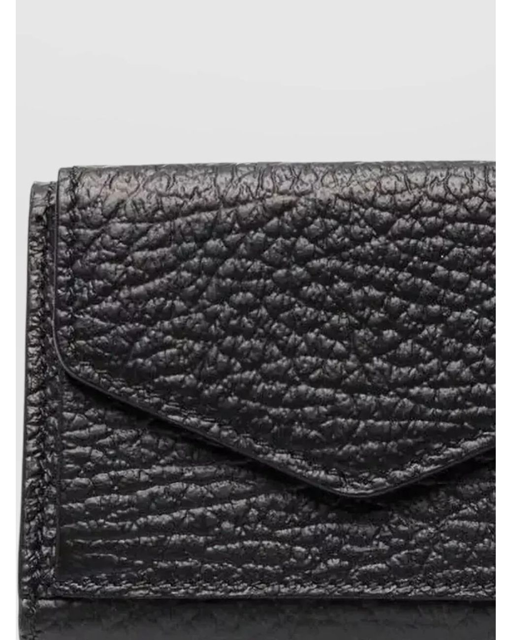 Maison Margiela Black Leather Wallet Clip Keyring for men