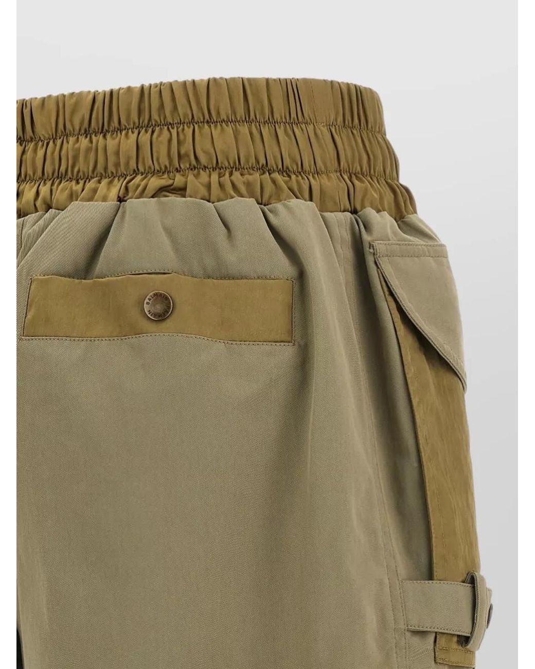 Balmain Green Utility Shorts Buttoned And Flap Pockets Belt Loops