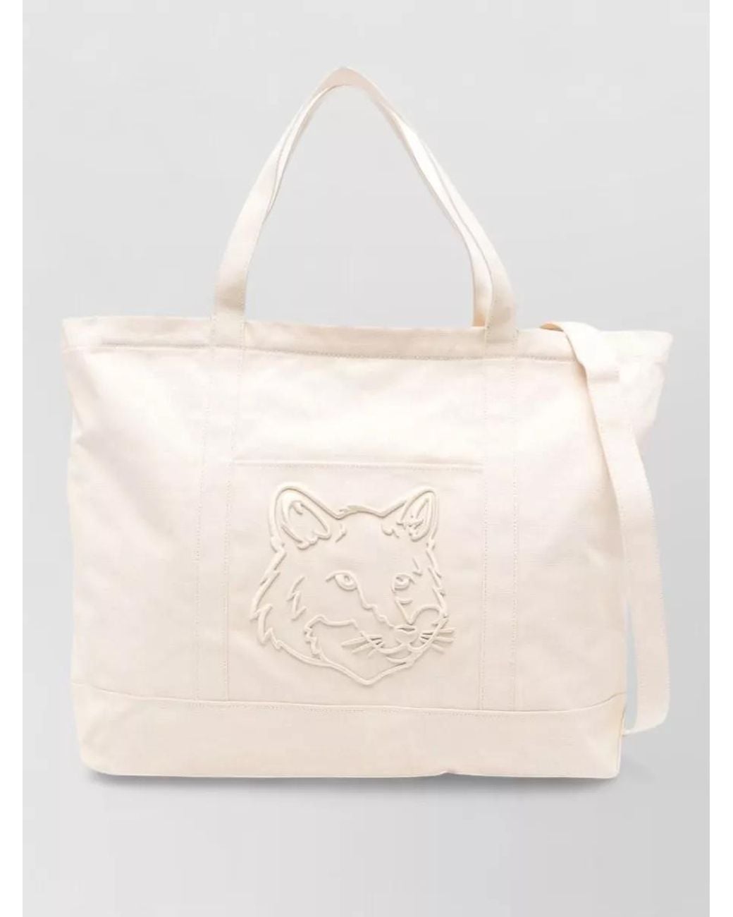 Maison Kitsuné Natural Canvas Tote Bag