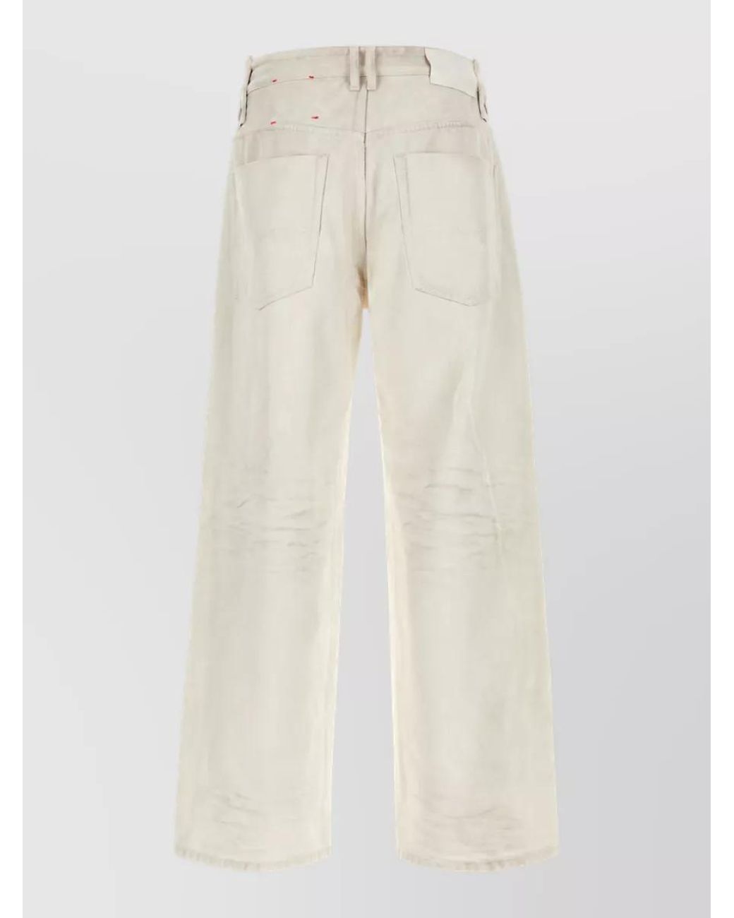 DIESEL White Denim Straight-Leg Jeans for men