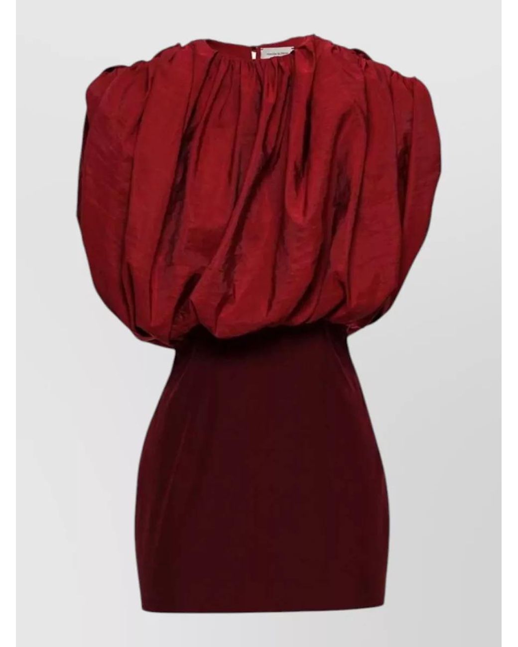 Magda Butrym Red Silk Draped Sleeveless Mini Dress