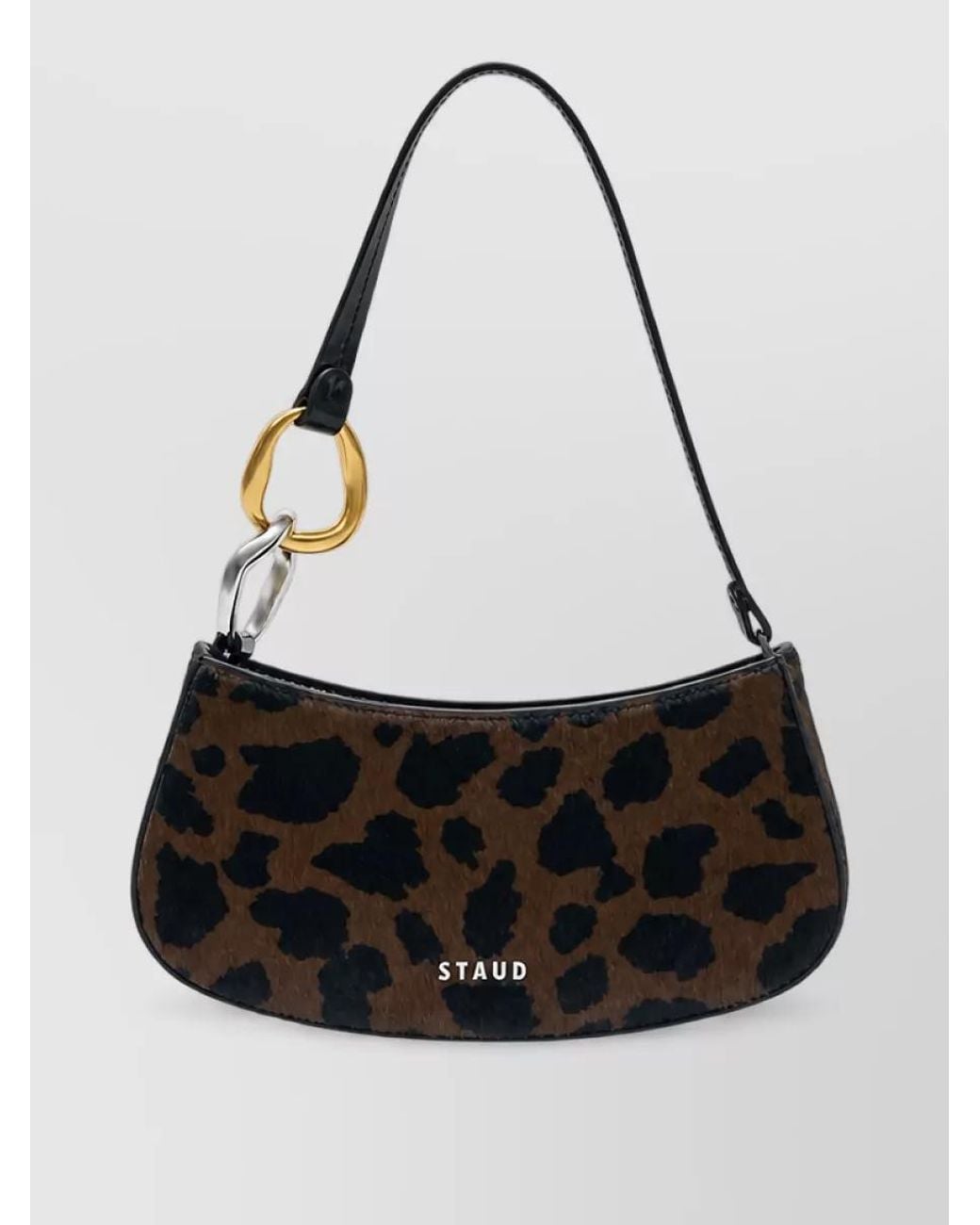 Staud Black Leather Clutch Bag