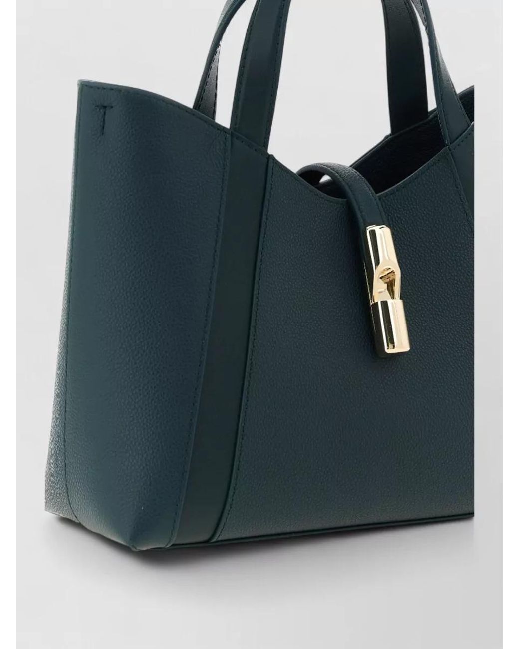 Furla Blue Na Calfskin Leather Shoulder Bag