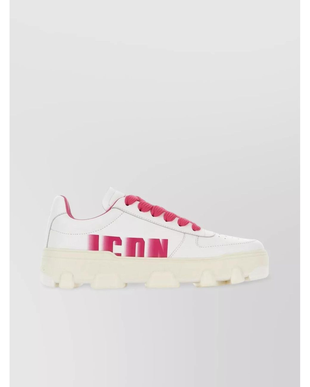 DSquared² Pink Leather Low-Top Sneakers