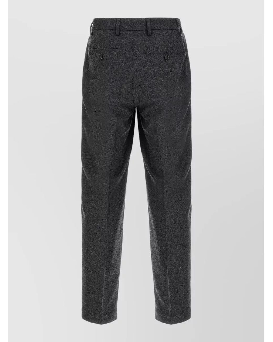 Department 5 Gray Cashmere Wide-Leg Pleated Trousers for men