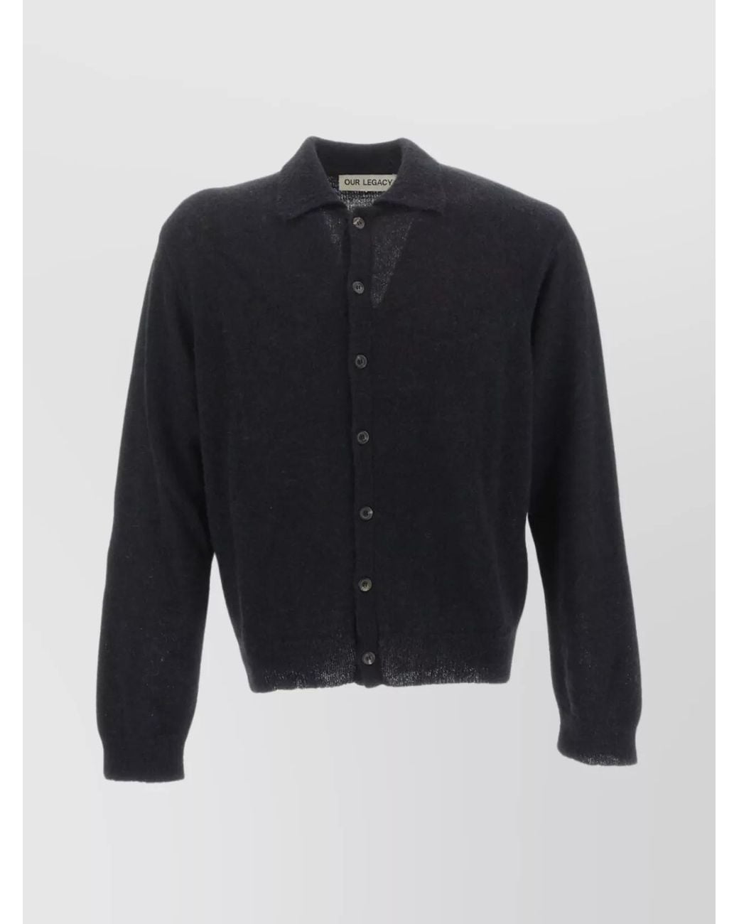 Our Legacy Blue Alpaca Blend Fine Knit Cardigan for men