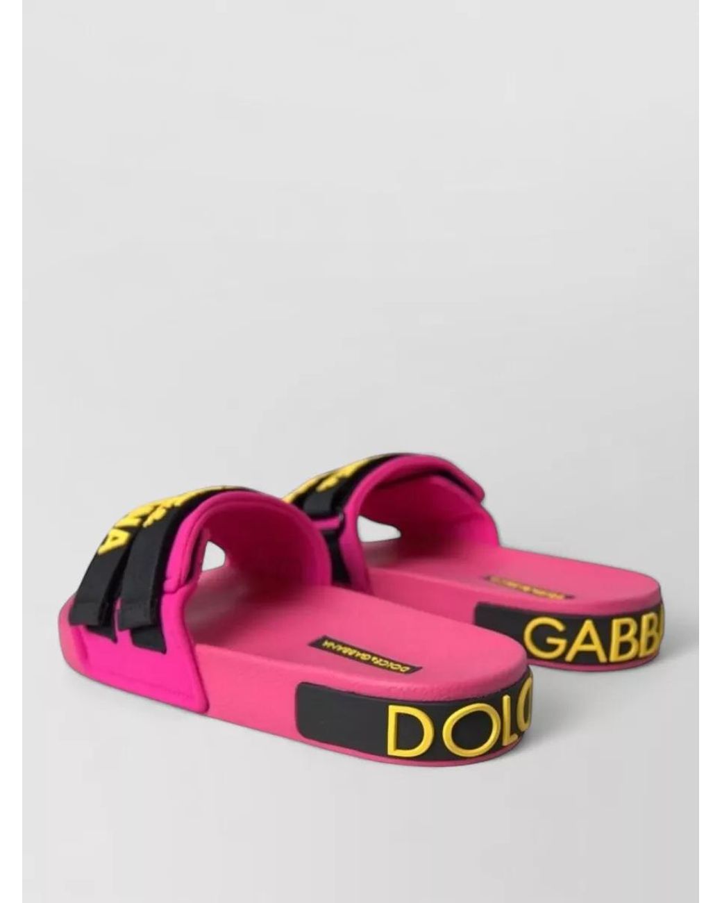 Dolce & Gabbana Pink Logo-Print Slides