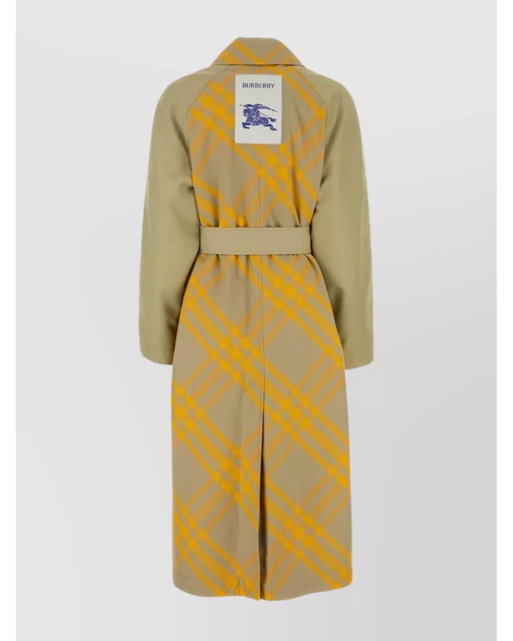 Burberry Yellow Reversible Checked Cotton Trench Coat