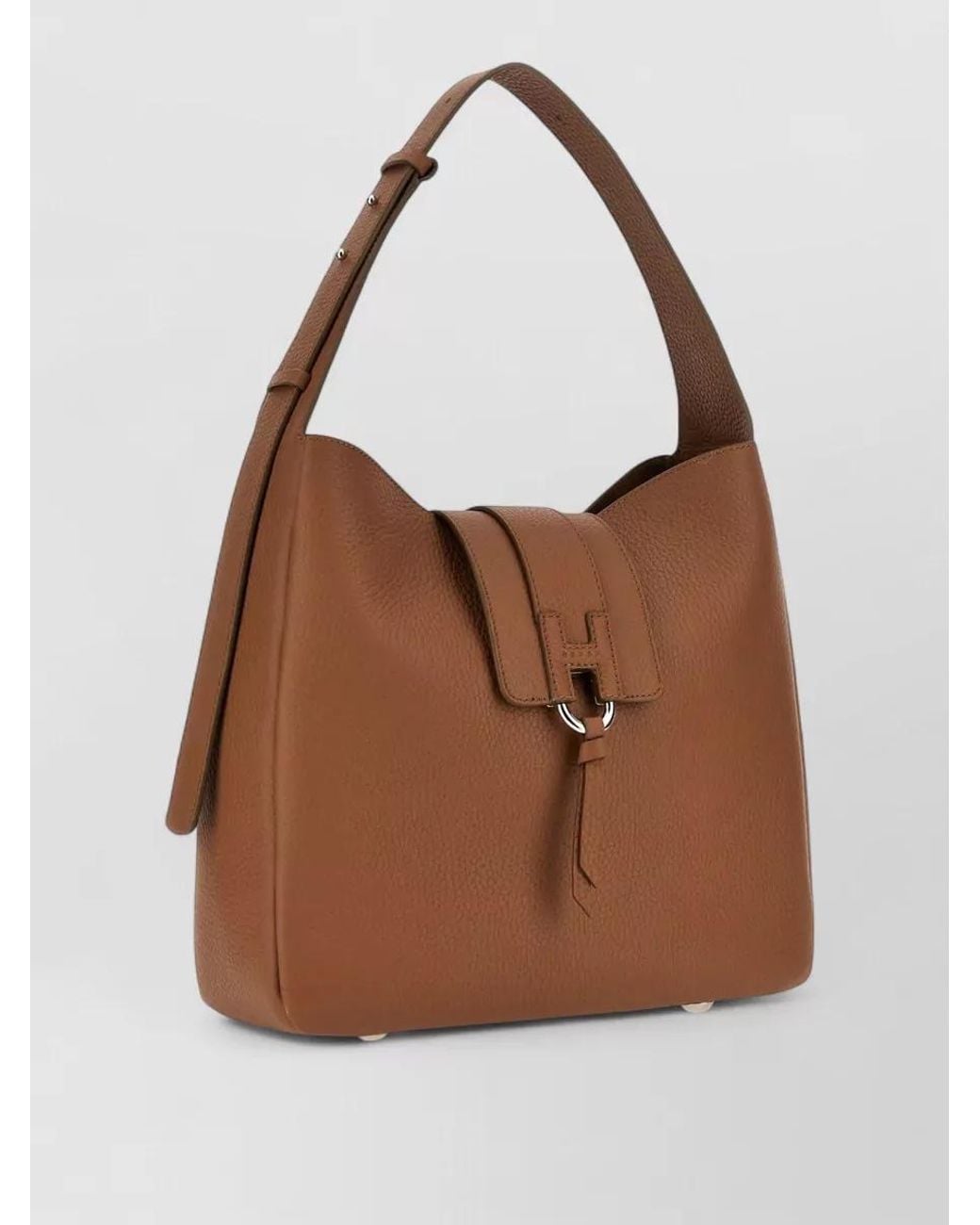 Hogan Brown H-Hobo Leather Shoulder Bag