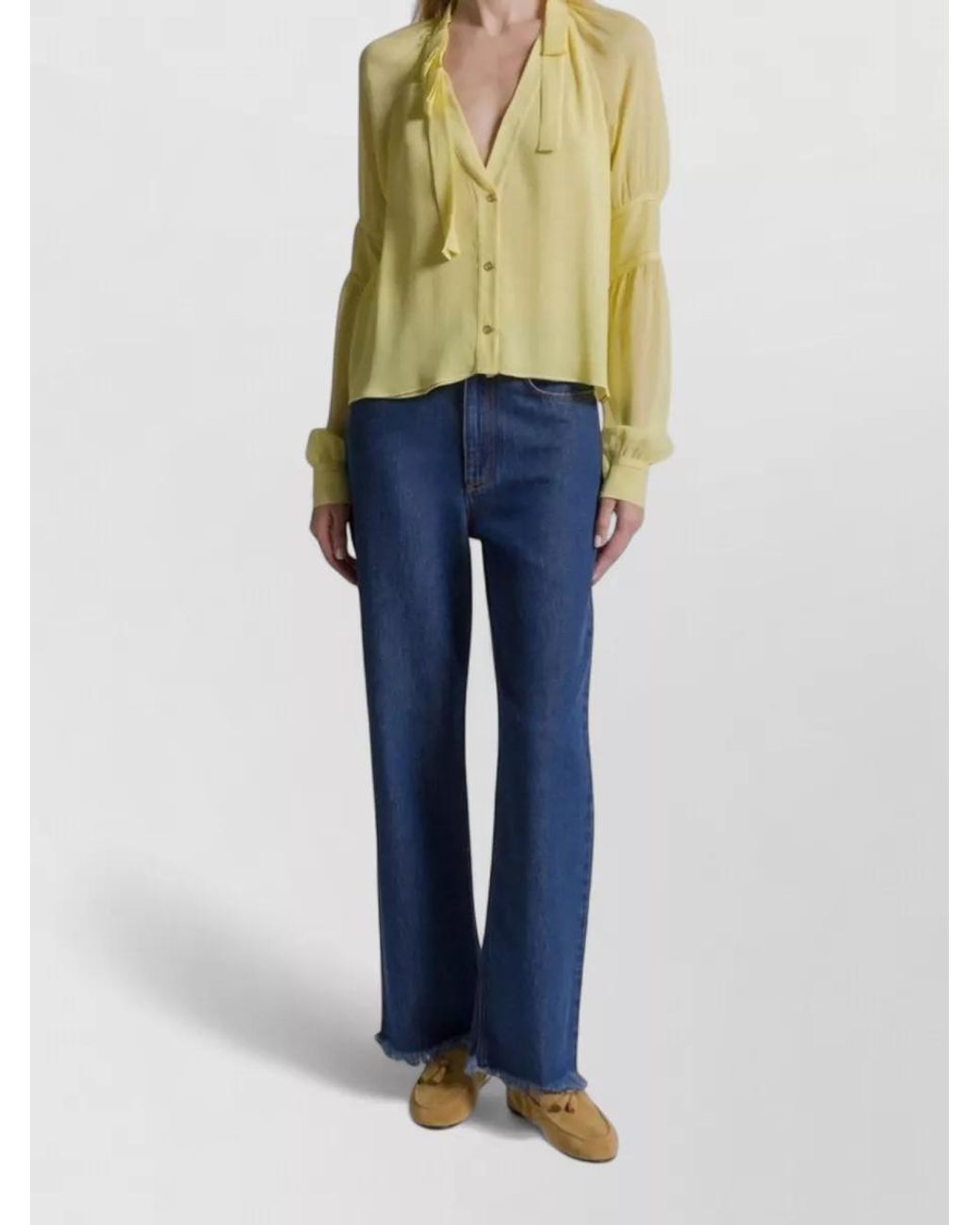 Alberta Ferretti Yellow Silk Blend Blouse