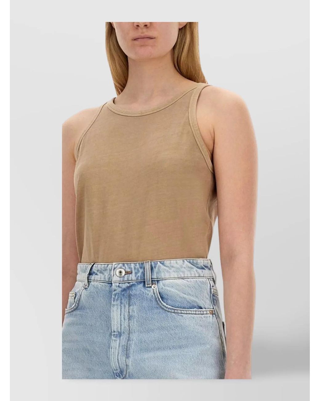Sportmax Blue Cotton Tank Top