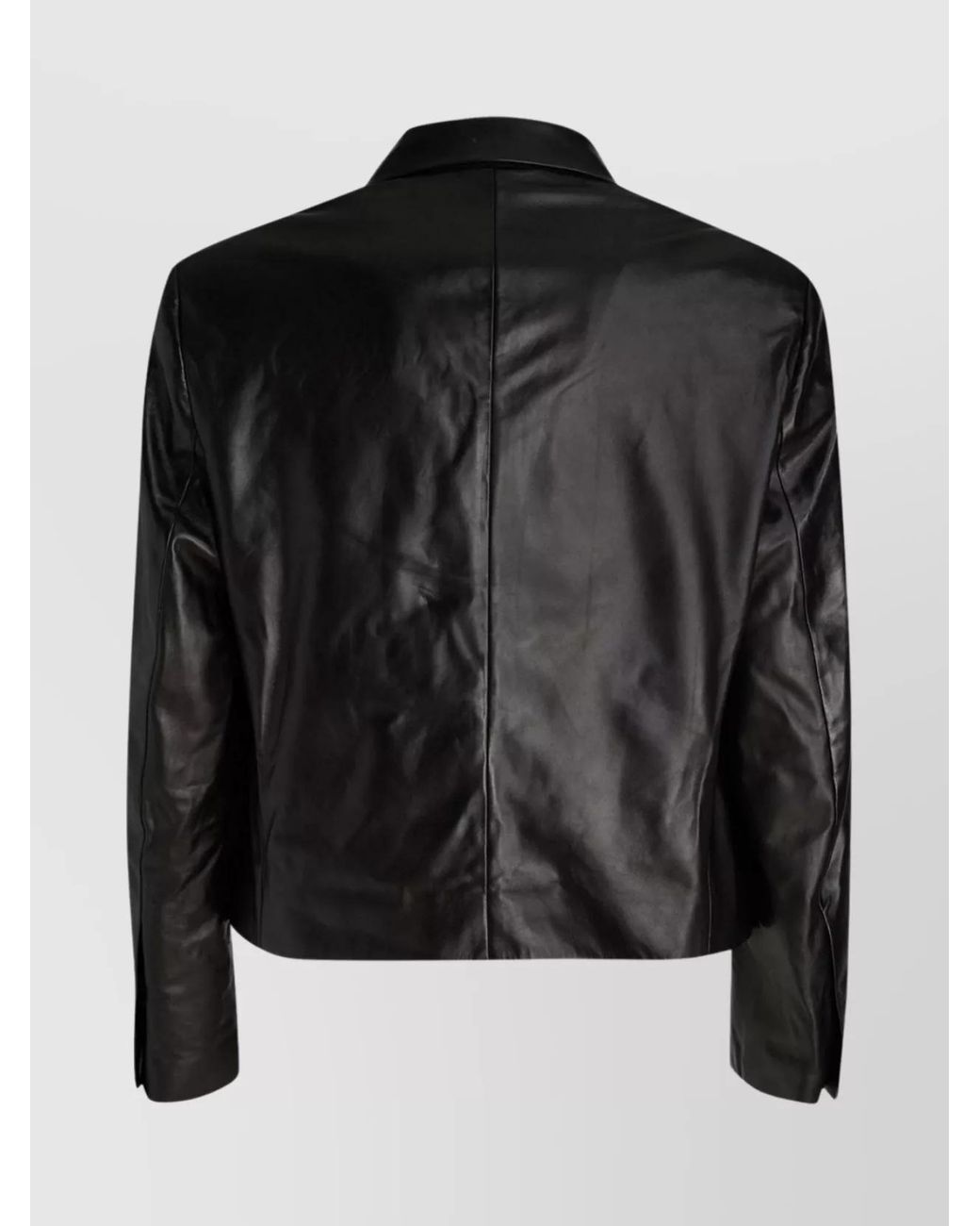 Ferragamo Black Nappa Leather Slim-Fit Jacket for men