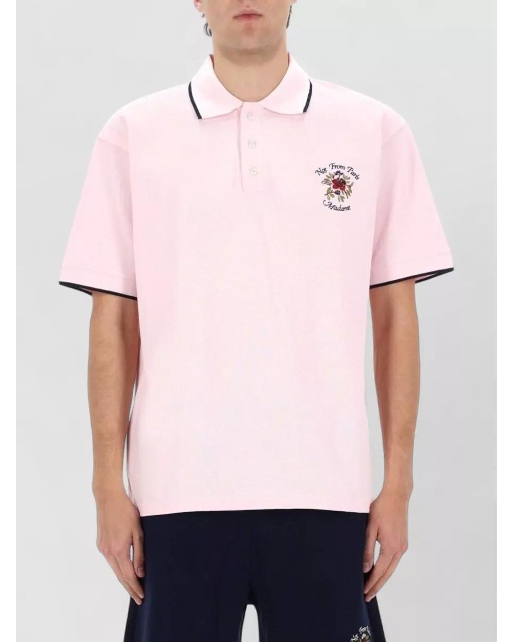 Drole de Monsieur Pink Relaxed-Fit Polo Shirt for men