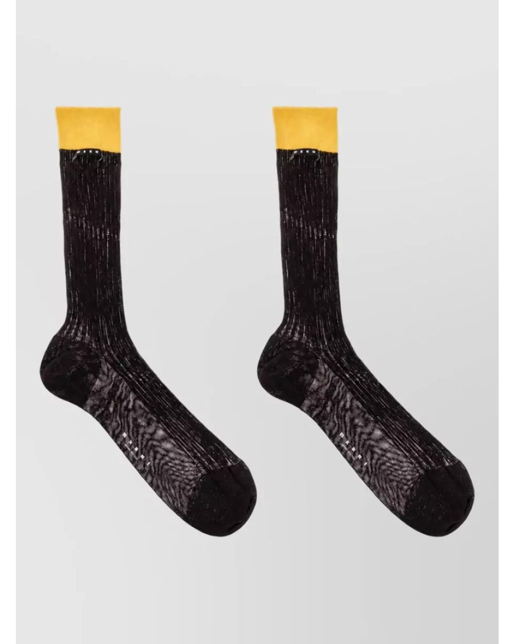 Marni Black Ribbed Cotton Mid-Calf Socks for men